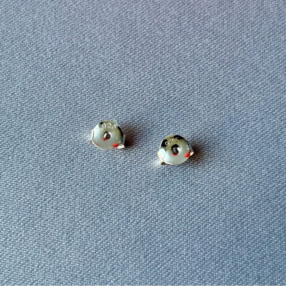 Sterling Silver Natural Ruby Bezel Set Earrings - image 3